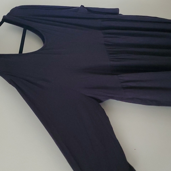 Black Tunic 3/4 Sleeve Crewneck Top Flowy Blouse Shirt sz 5x - Picture 4 of 12